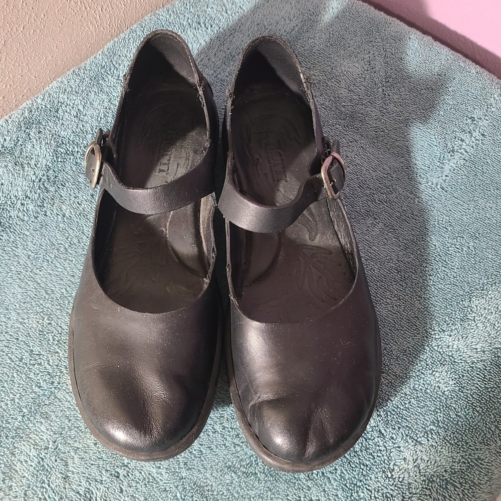 Born Mary‎ Jane Flats Black Leather Buckle Comfort Shoes Women 9.5M - Picture 4 of 10